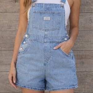 Levi’s Denim Overall Shorts Two Horse Brand 90s Y2K Vintage Style  size XS #2074